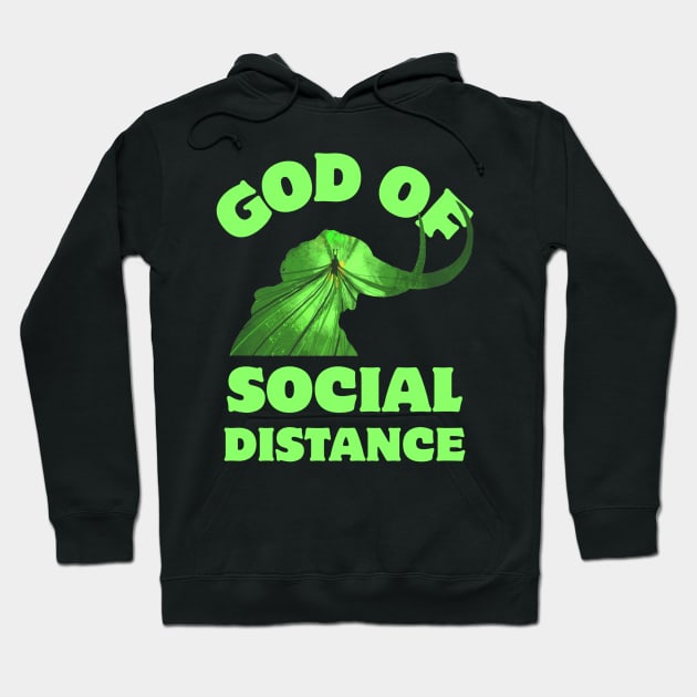 God Of Social Distance Funny Hoodie by Raywolf